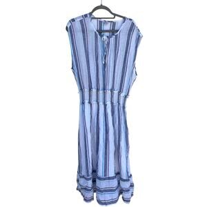 Rails‎ Ashlyn Agean Blue Strip Midi Dress, Size Large